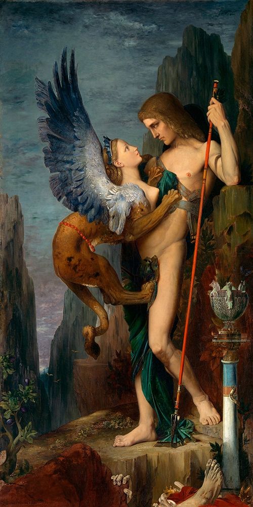 Oedipus and the Sphinx, 1864 art print by Gustave Moreau for $57.95 CAD