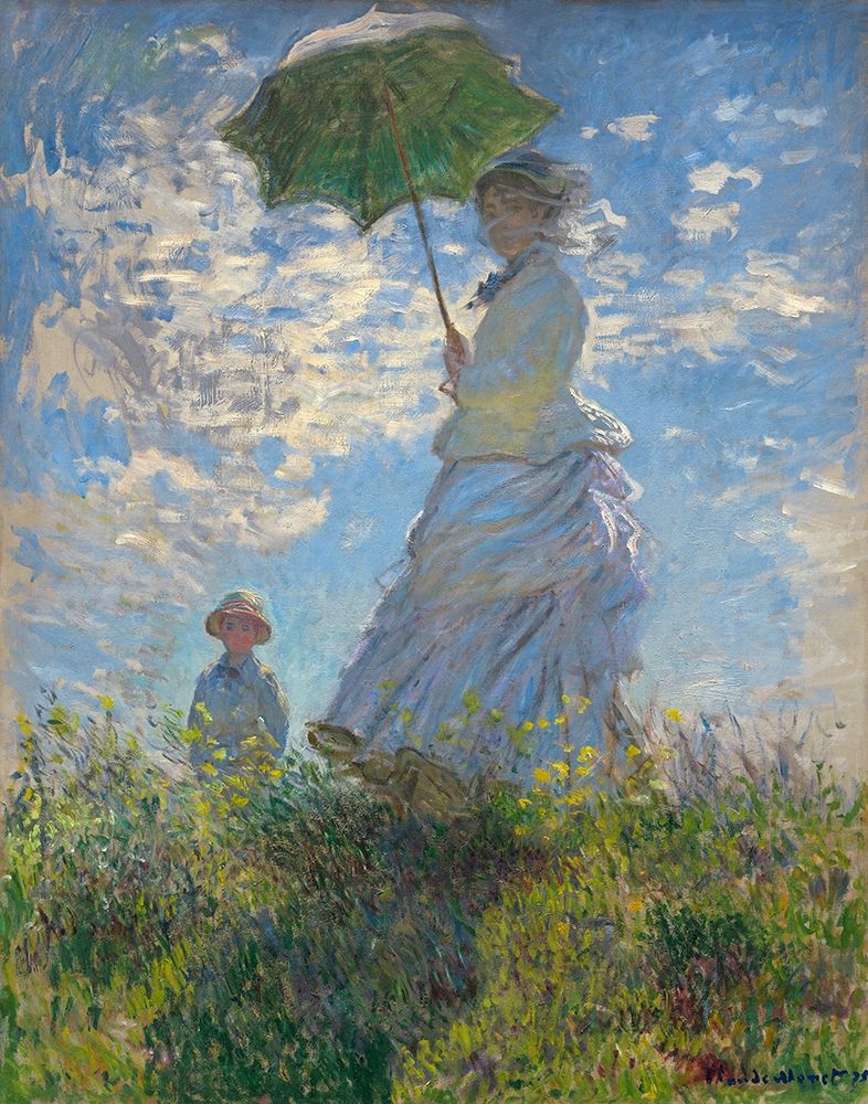 Woman with a Parasol - Madame Monet and Her Son, 1875 art print by Claude Monet for $57.95 CAD
