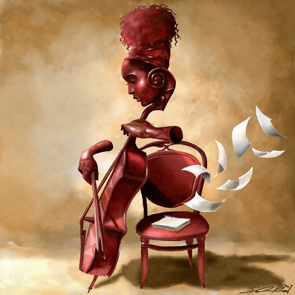 The Solo Cellist art print by Salaam Muhammad for $57.95 CAD
