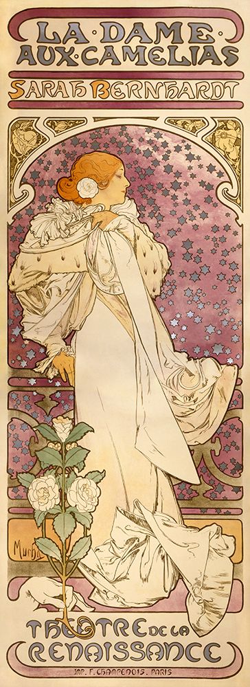 The Lady of the Camellias - Sarah Bernhardt, 1896 art print by Alphonse Mucha for $57.95 CAD