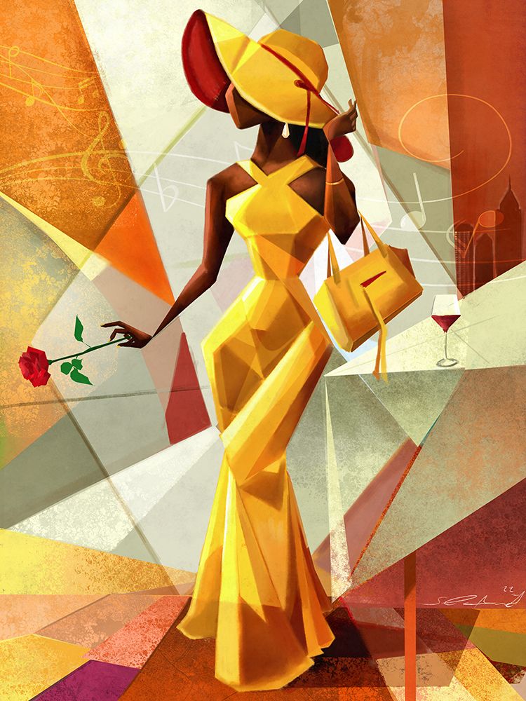 Night Out in Yellow art print by Salaam Muhammad for $57.95 CAD