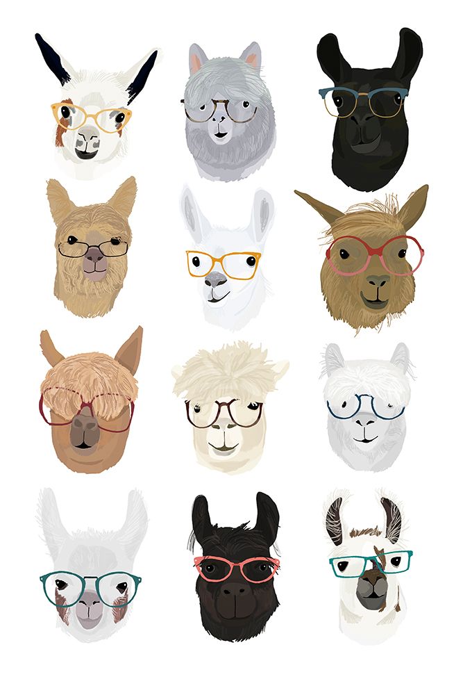 Llamas in Glasses art print by Hanna Melin for $57.95 CAD