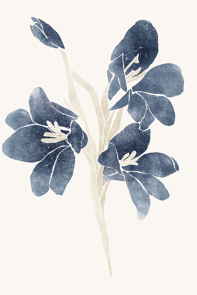 Blue Flowers 2 art print by Yuyu Pont for $57.95 CAD