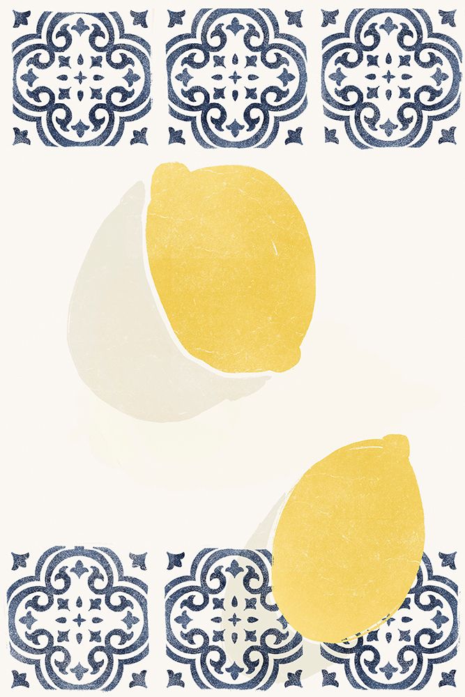 Lemons and Azulejos art print by Yuyu Pont for $57.95 CAD