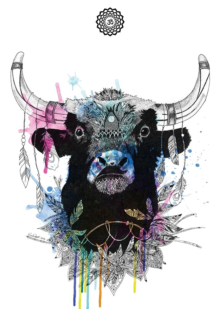 Bull art print by Karin Roberts for $57.95 CAD