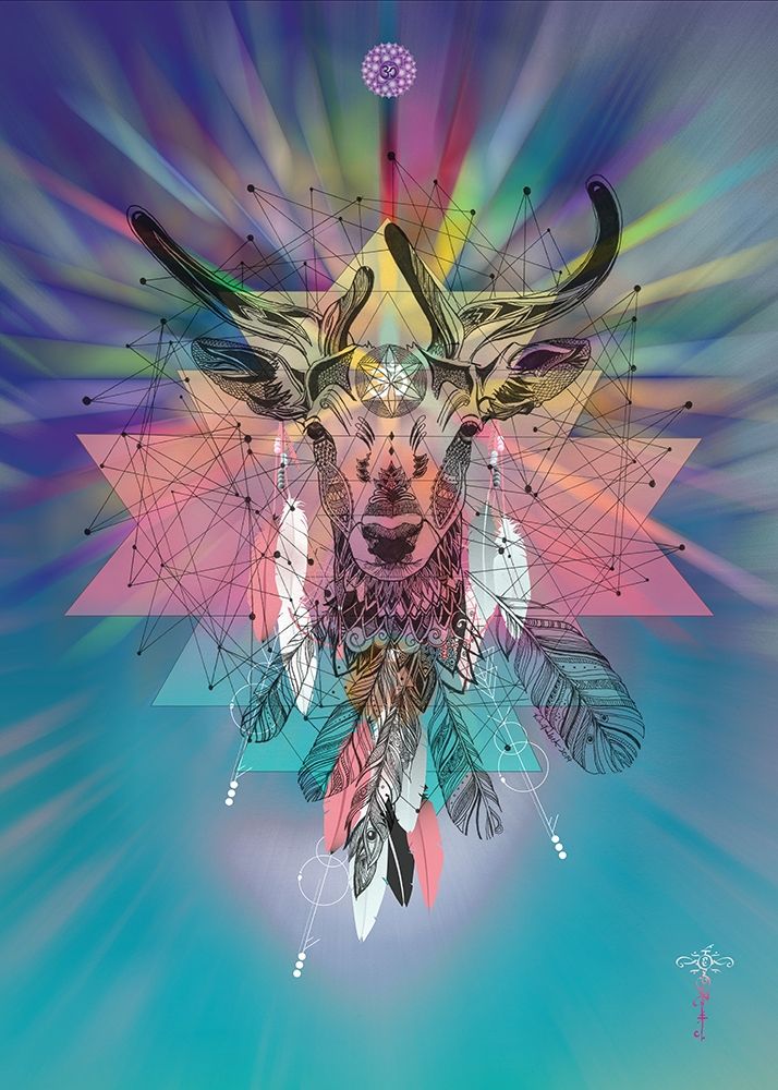 Cosmic Deer art print by Karin Roberts for $57.95 CAD