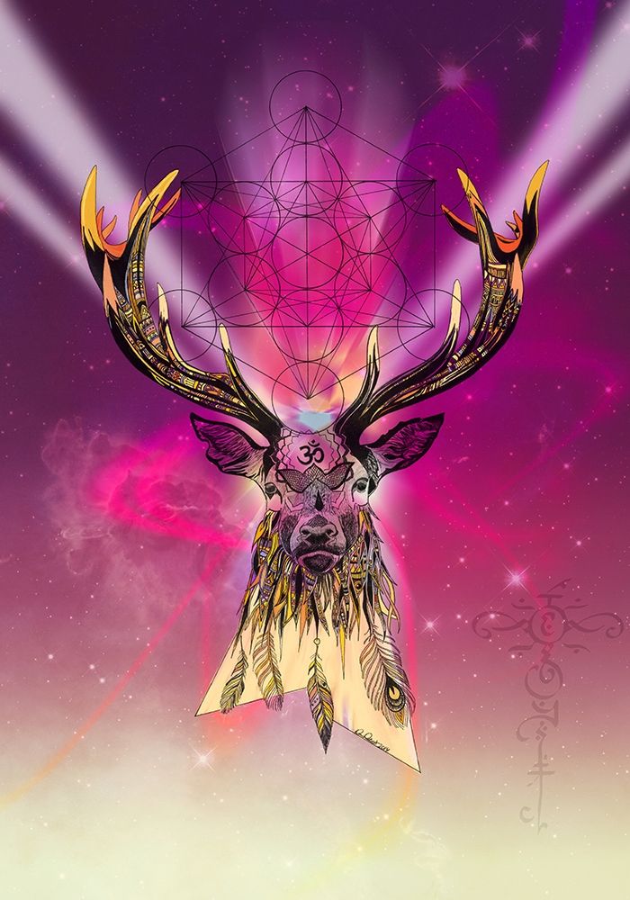 Cosmic Stag art print by Karin Roberts for $57.95 CAD