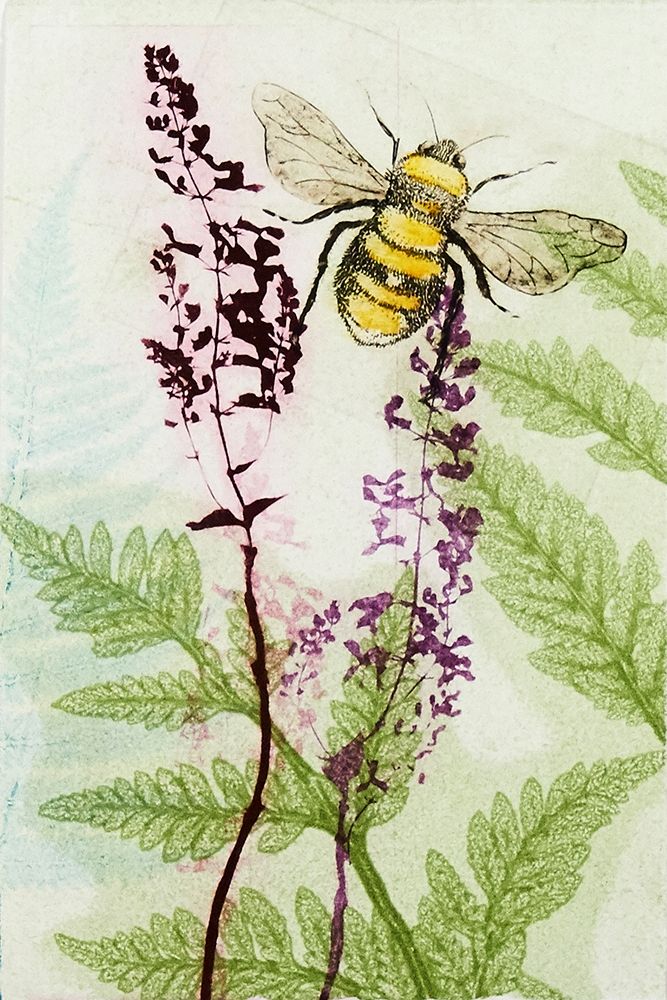 Bees Amongst the Liriope art print by Trudy Rice for $57.95 CAD