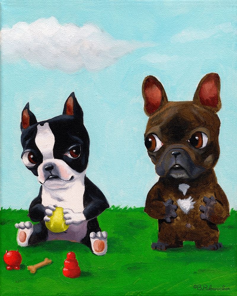 Boston and Frenchie art print by Brian Rubenacker for $57.95 CAD