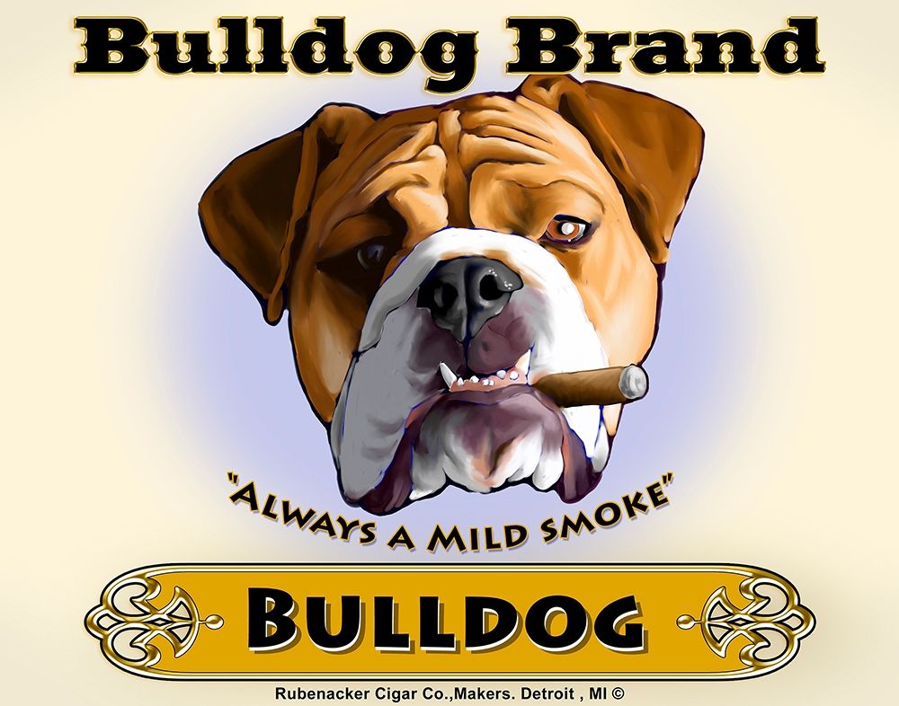 Bulldog Cigar art print by Brian Rubenacker for $57.95 CAD