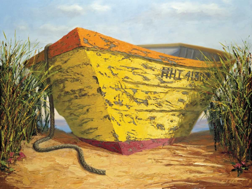 Yellow and Orange Rowboat art print by Karl Soderlund for $57.95 CAD