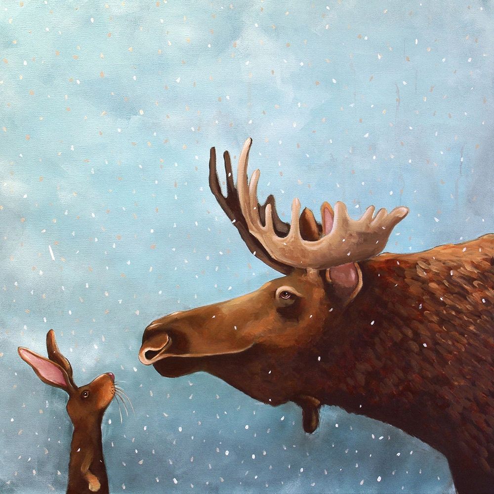 Moose and Rabbit art print by Lucia Stewart for $57.95 CAD