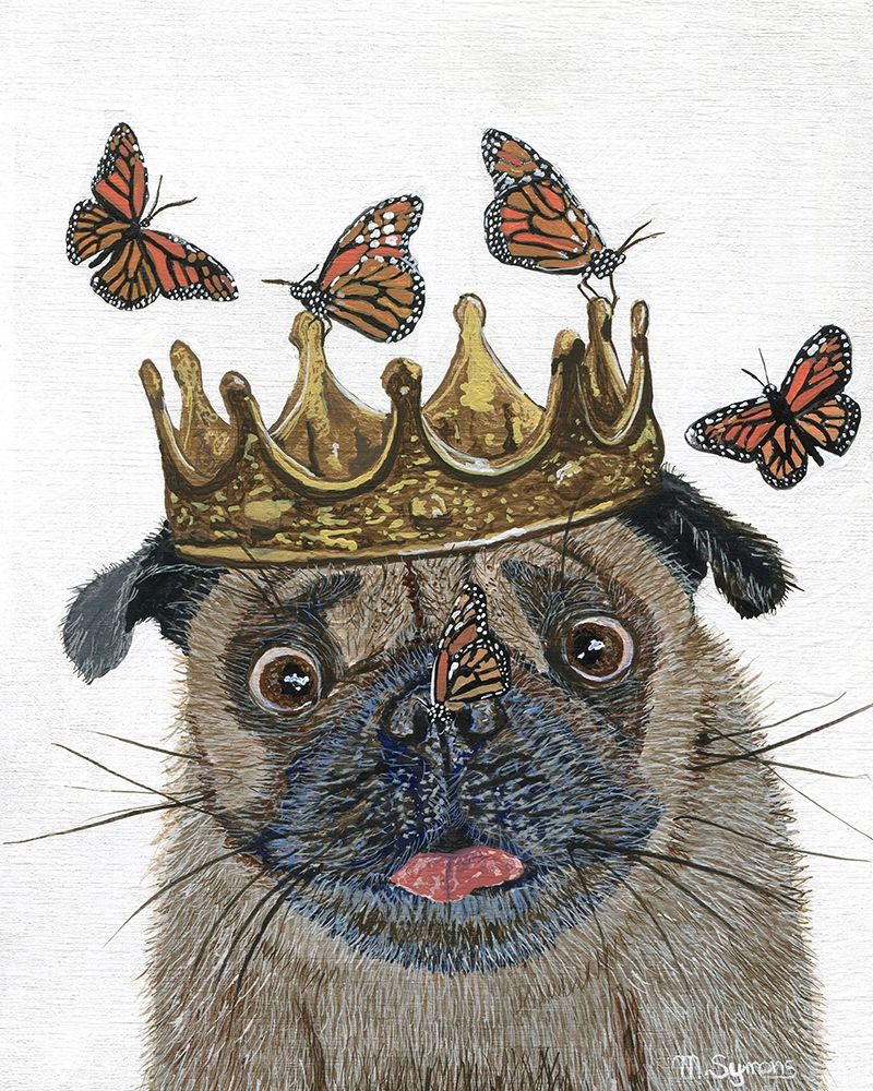A Crowned Pug art print by Melissa Symons for $57.95 CAD