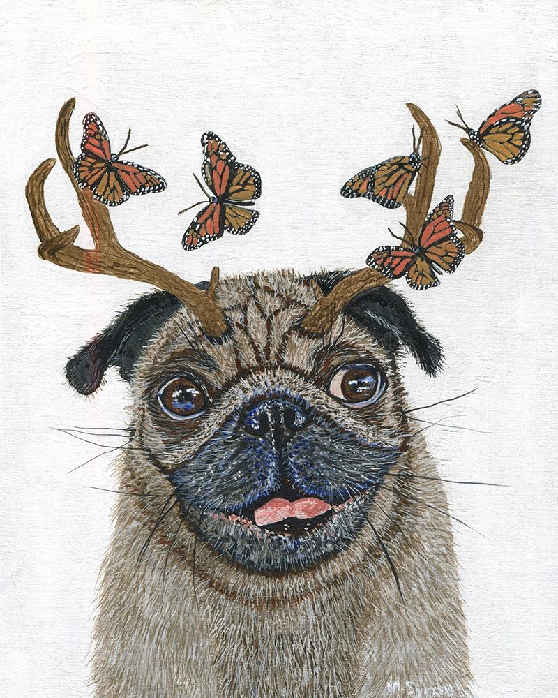 Pug With a Big Rack art print by Melissa Symons for $57.95 CAD