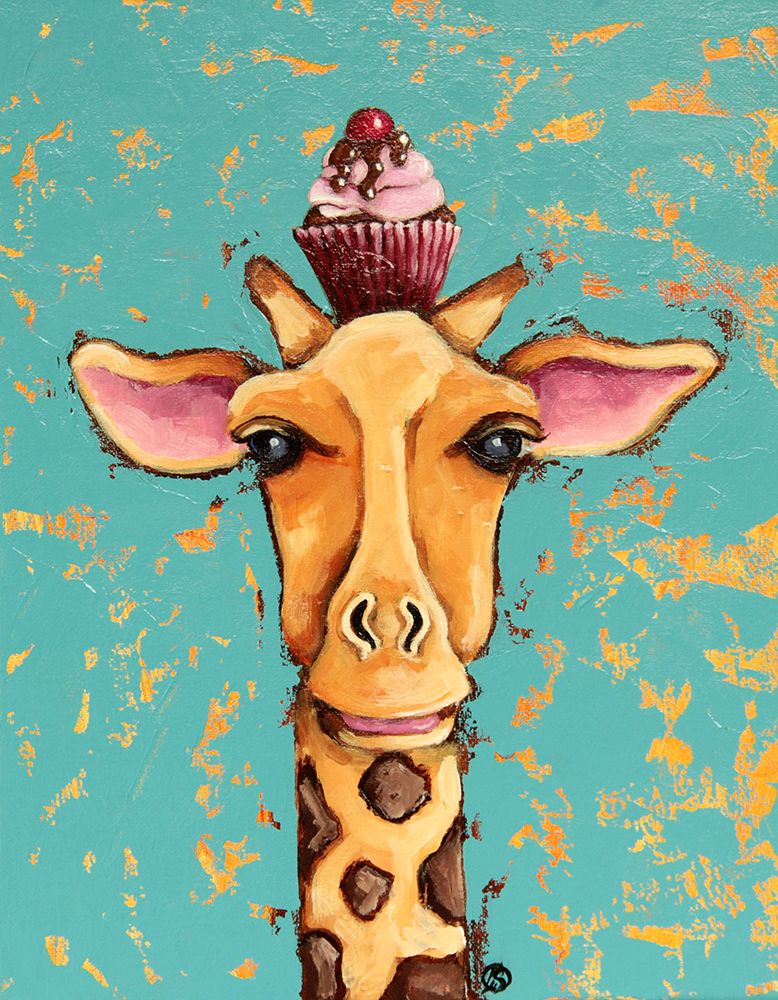Giraffe With Cherry on Top art print by Lucia Stewart for $57.95 CAD