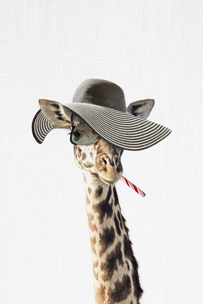 Giraffe Dressed in a Hat art print by Tai Prints for $57.95 CAD