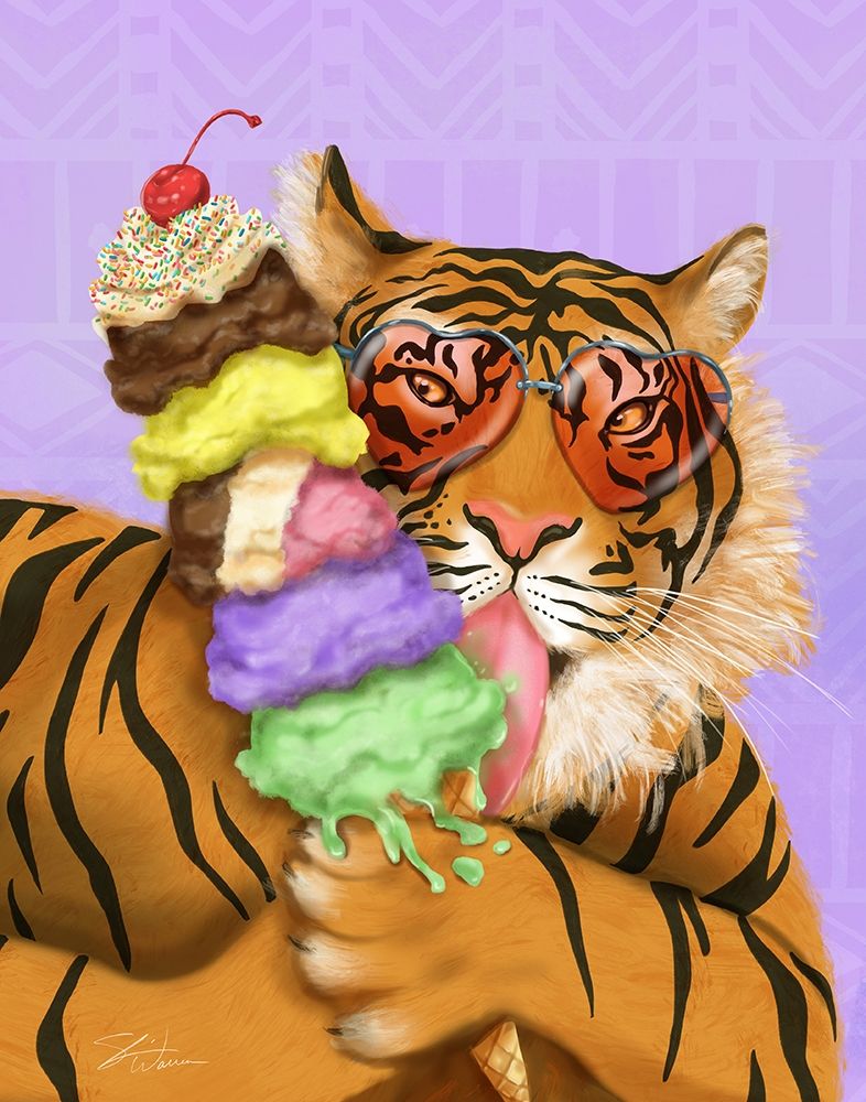 Party Safari Tiger art print by Shari Warren for $57.95 CAD