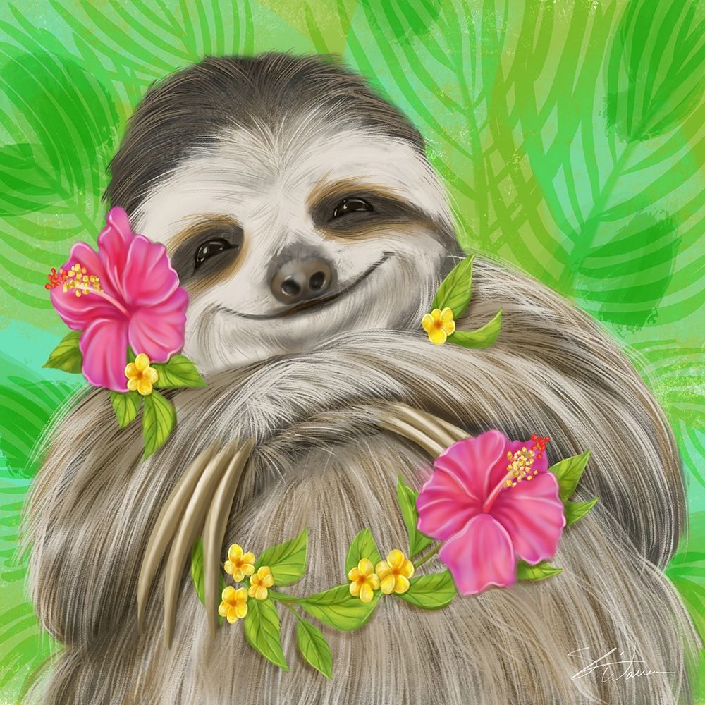 Smiling Sloth art print by Shari Warren for $57.95 CAD