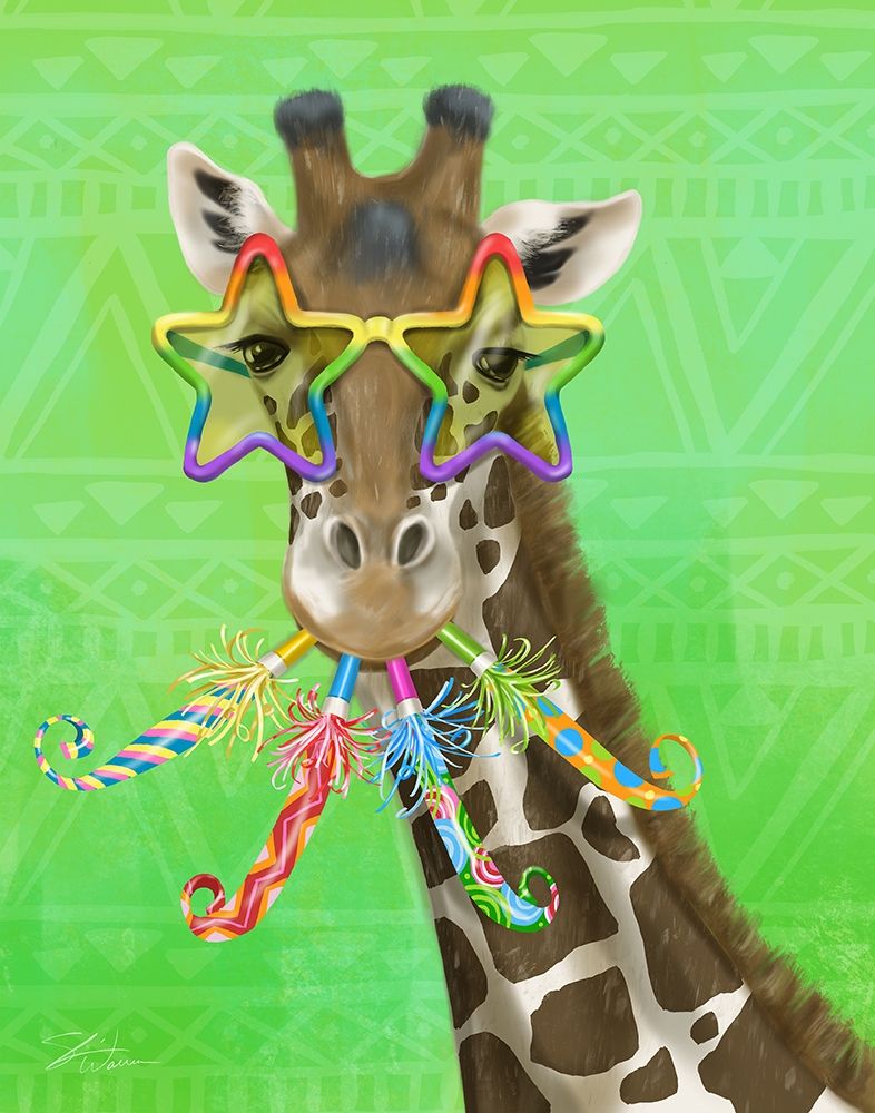Party Safari Giraffe art print by Shari Warren for $57.95 CAD