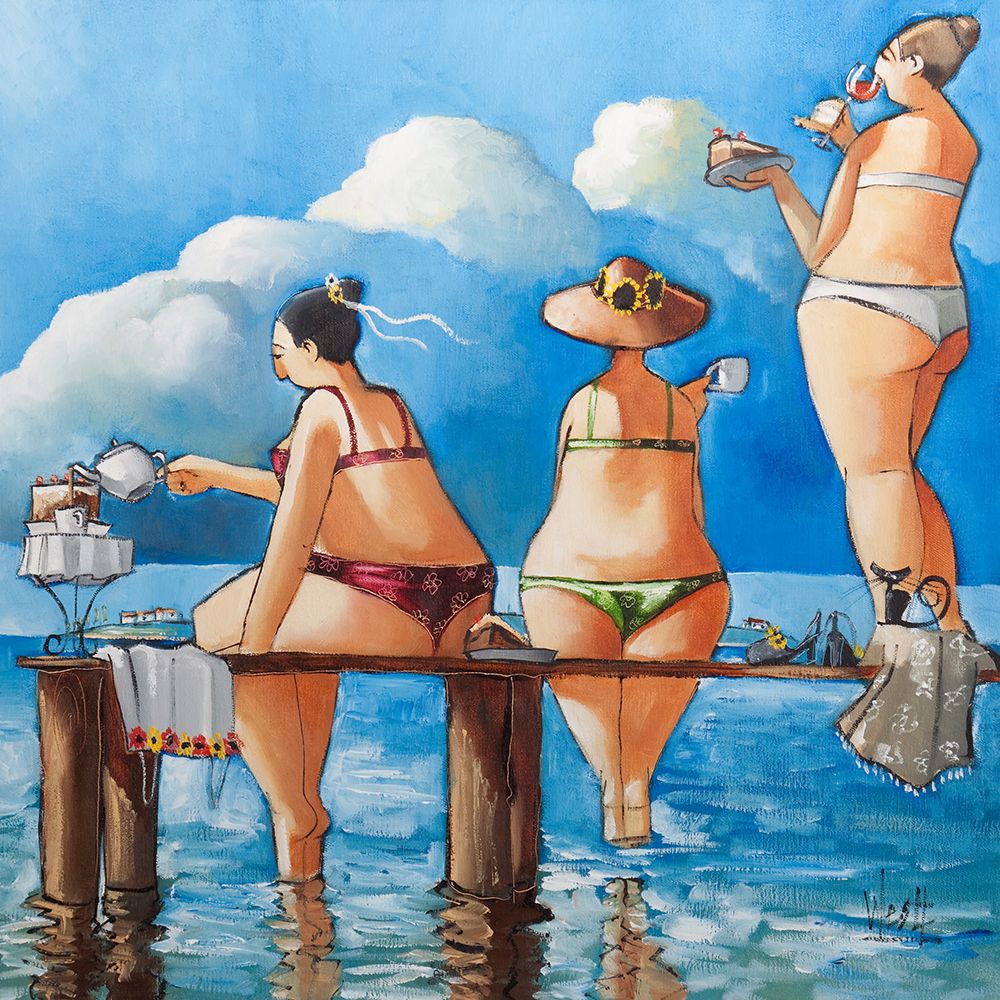 Tea Break On The Jetty art print by Ronald West for $57.95 CAD