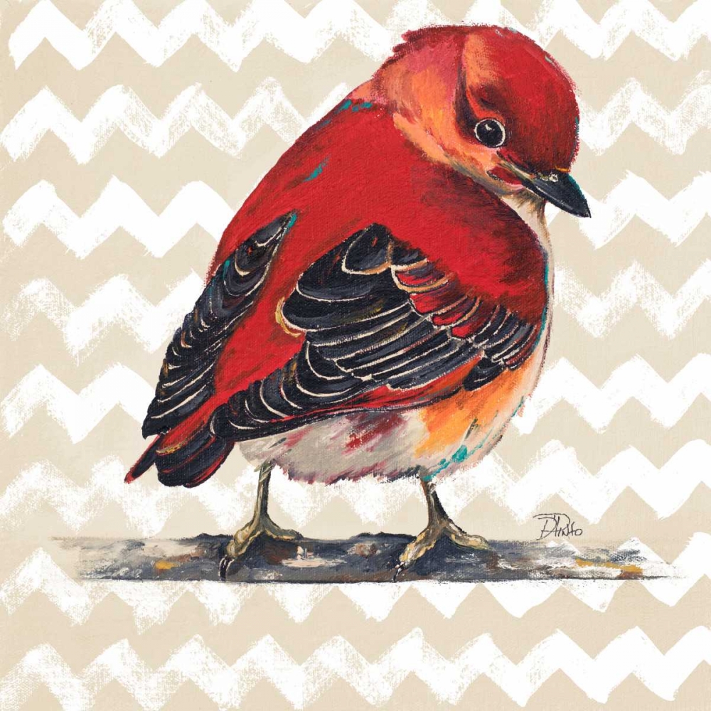Chevron Baby Red Bird I art print by Patricia Pinto for $57.95 CAD