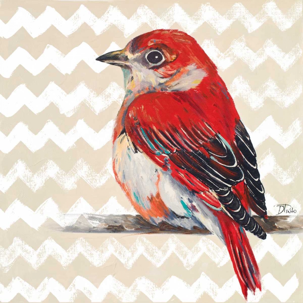 Cheveron Baby Red Bird II art print by Patricia Pinto for $57.95 CAD
