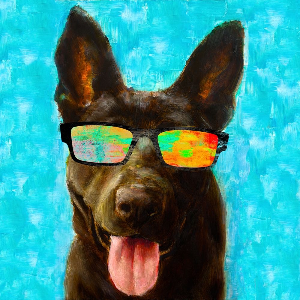 Puppy with Shades II art print by Walt Johnson for $57.95 CAD