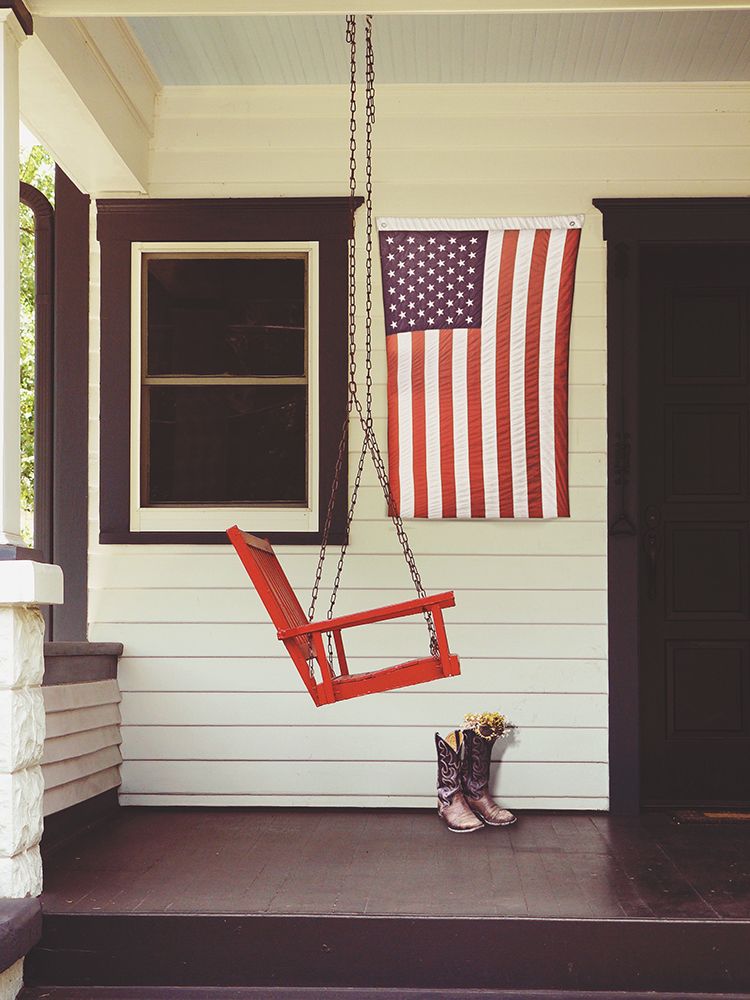 Patriotic Porch art print by Gail Peck for $57.95 CAD