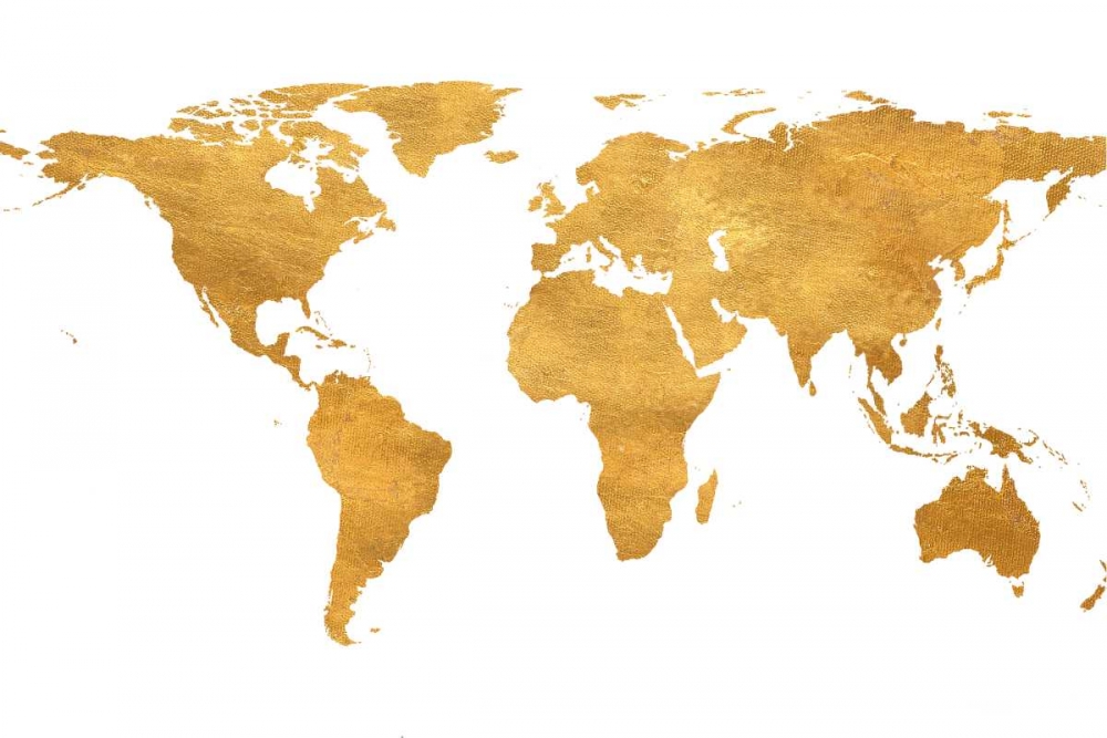 Gold World Map art print by SD Graphics Studio for $57.95 CAD