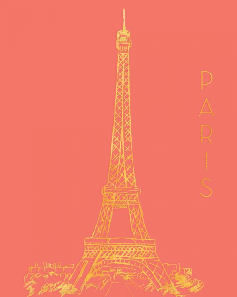 Paris on Coral art print by Nicholas Biscardi for $57.95 CAD