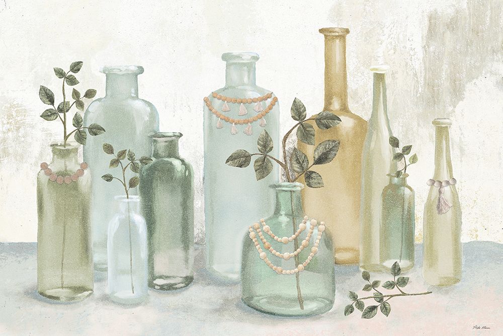 Glass Bottles With Tassels art print by Michael Marcon for $57.95 CAD