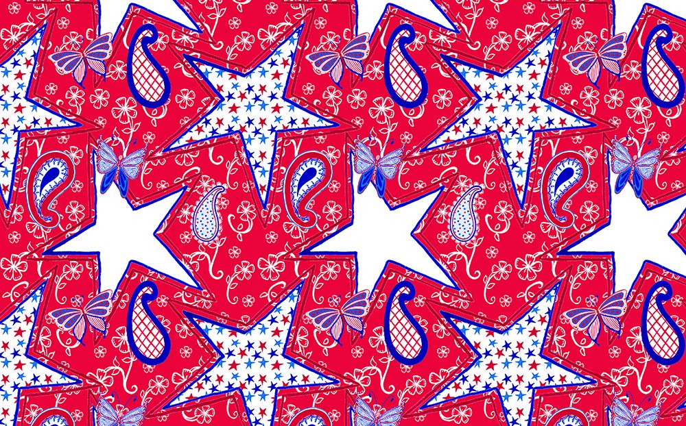 Patriotic Paisley II art print by Andi Metz for $57.95 CAD