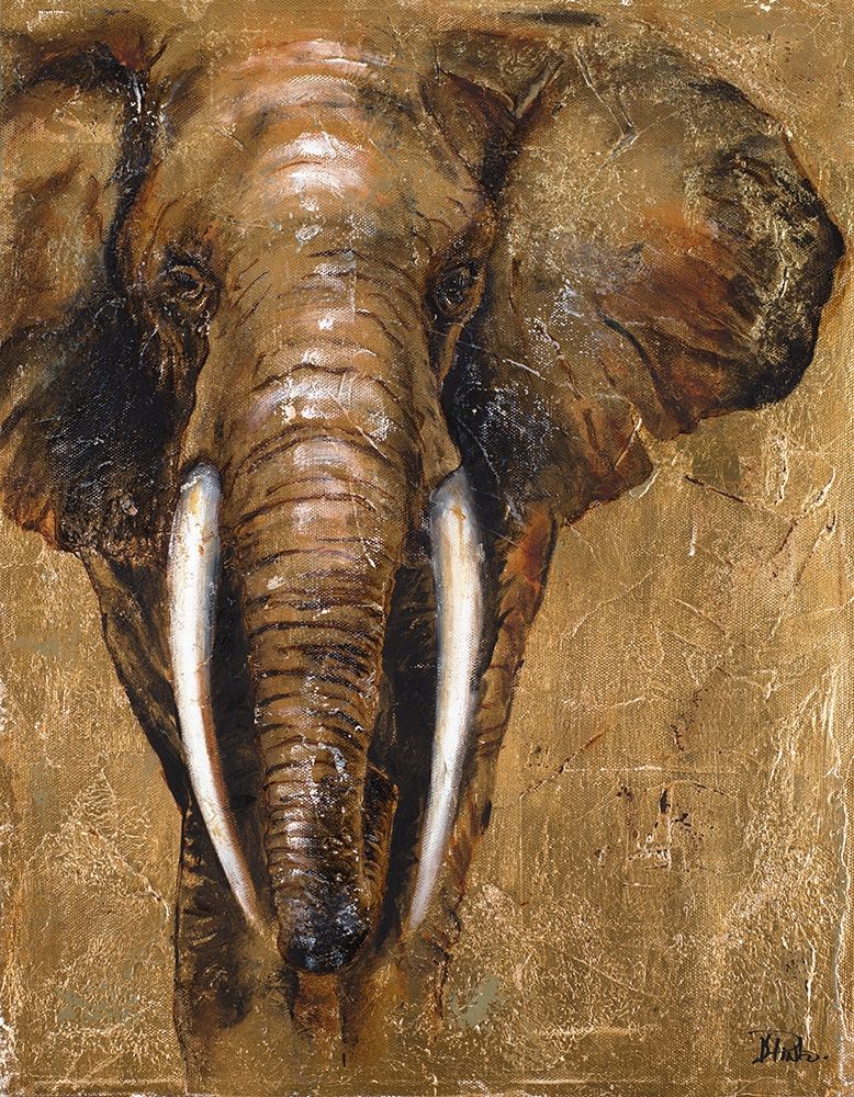 Gold Elephant art print by Patricia Pinto for $57.95 CAD