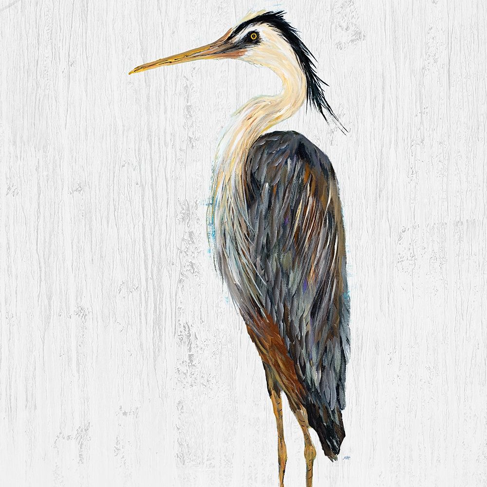 Heron On Whitewash I art print by Julie DeRice for $57.95 CAD
