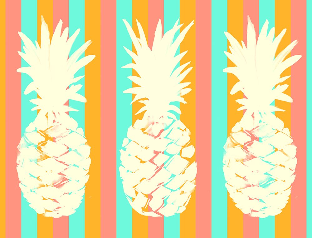 Striped Pineapple Trio art print by Julie DeRice for $57.95 CAD