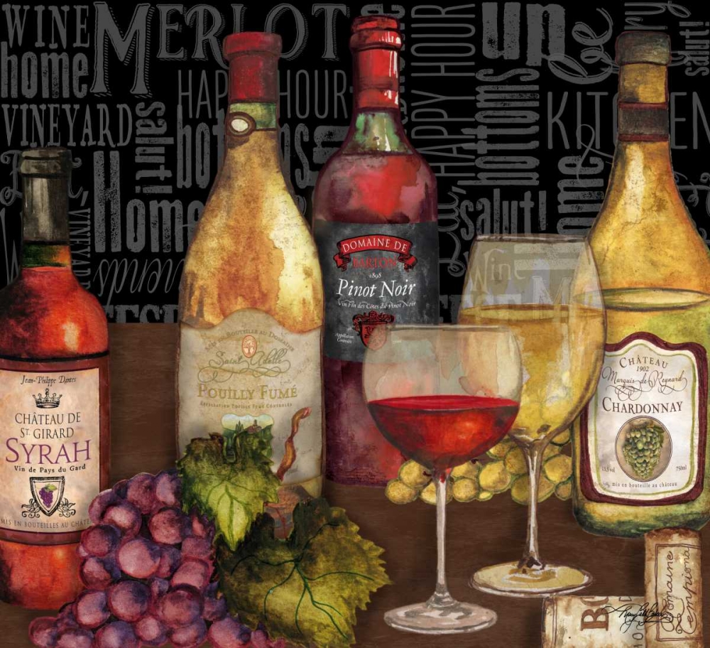 Wine Still Life on Black art print by Mary Beth Baker for $57.95 CAD