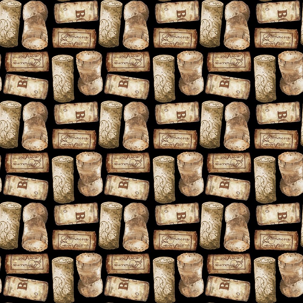 Wine Cork Pattern A (black) art print by Mary Beth Baker for $57.95 CAD