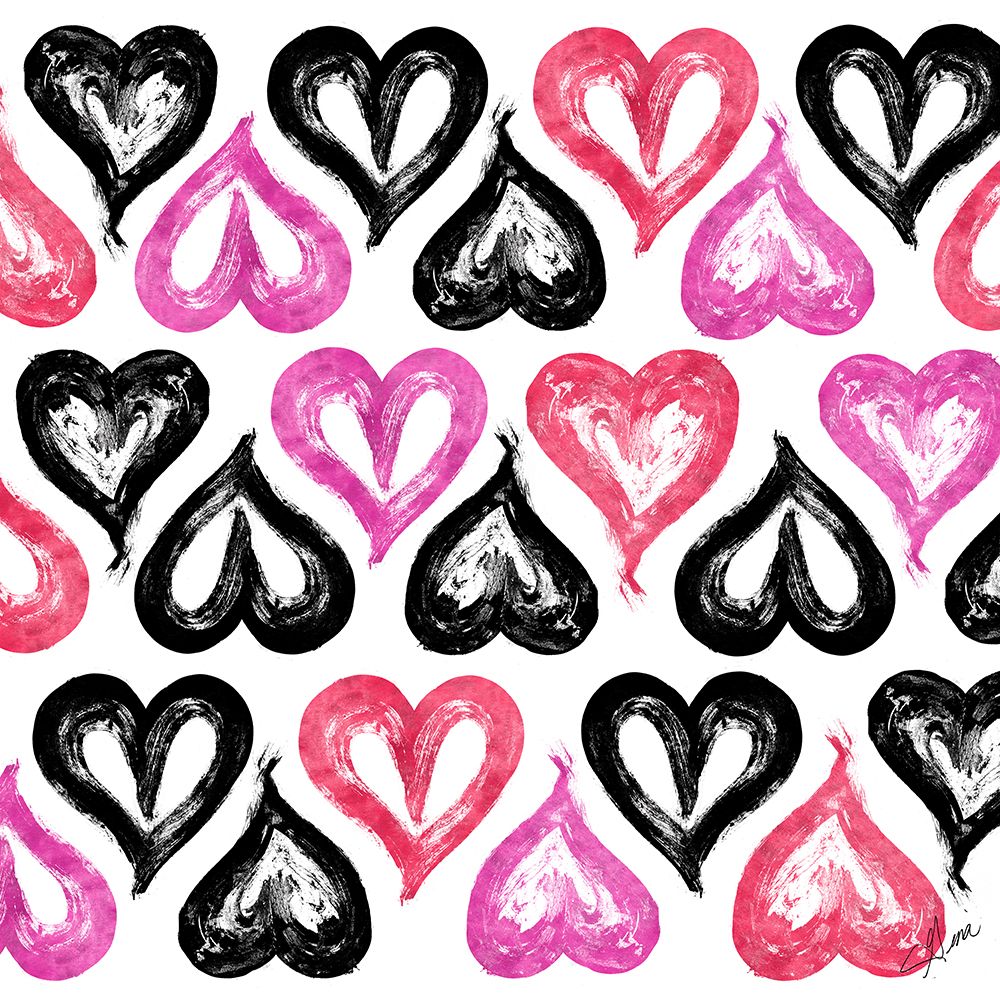 Heart Strokes Pattern art print by Gina Ritter for $57.95 CAD