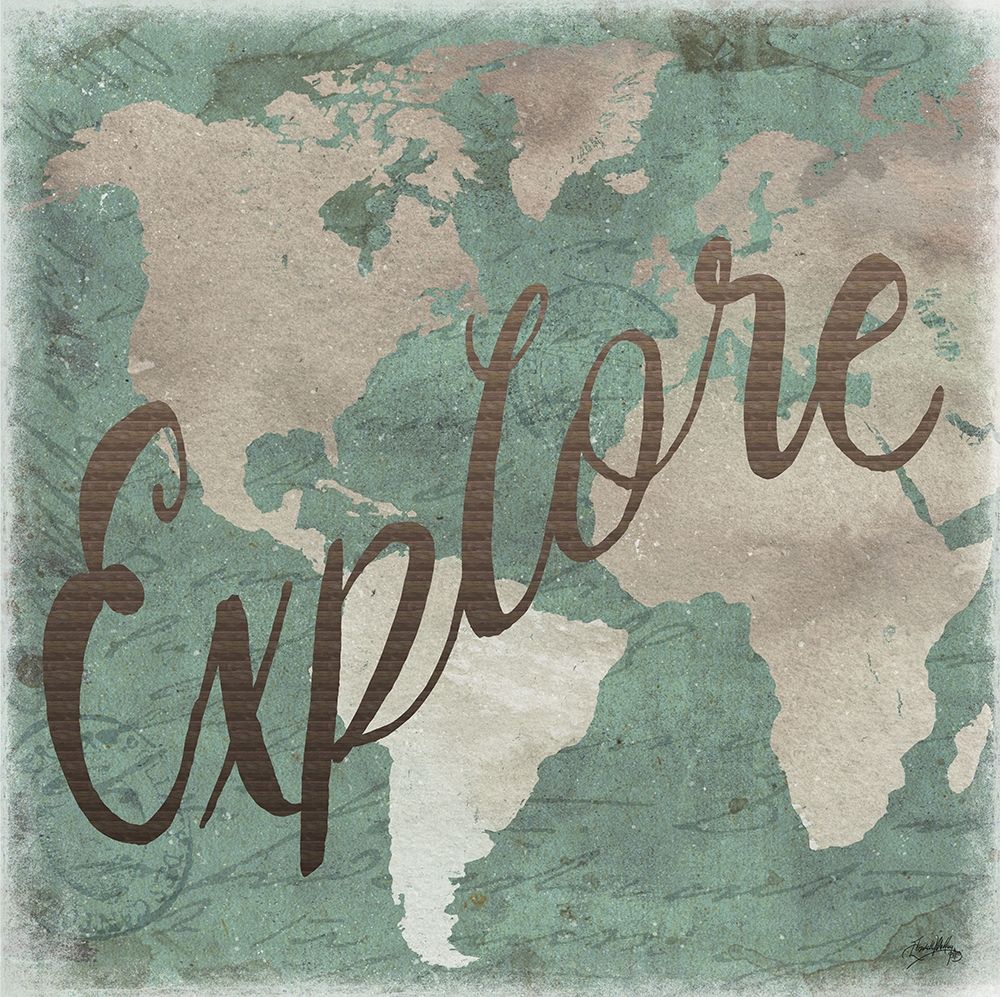 Explore Map Square art print by Elizabeth Medley for $57.95 CAD