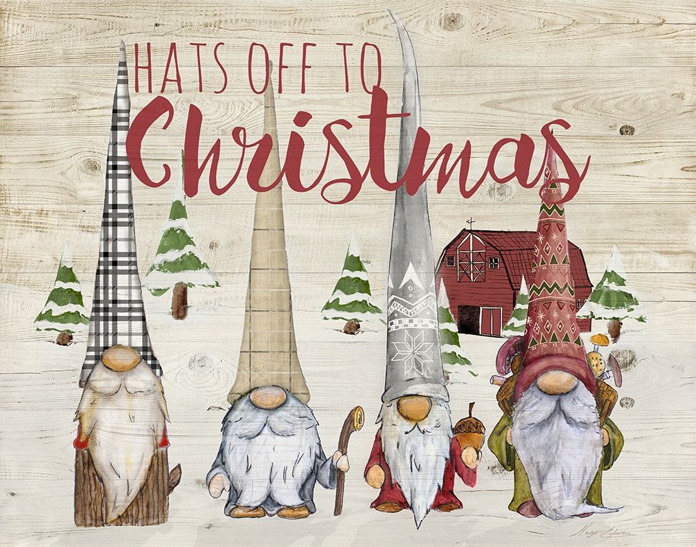 Hats Off To Christmas Gnomes art print by Hugo Edwins for $57.95 CAD
