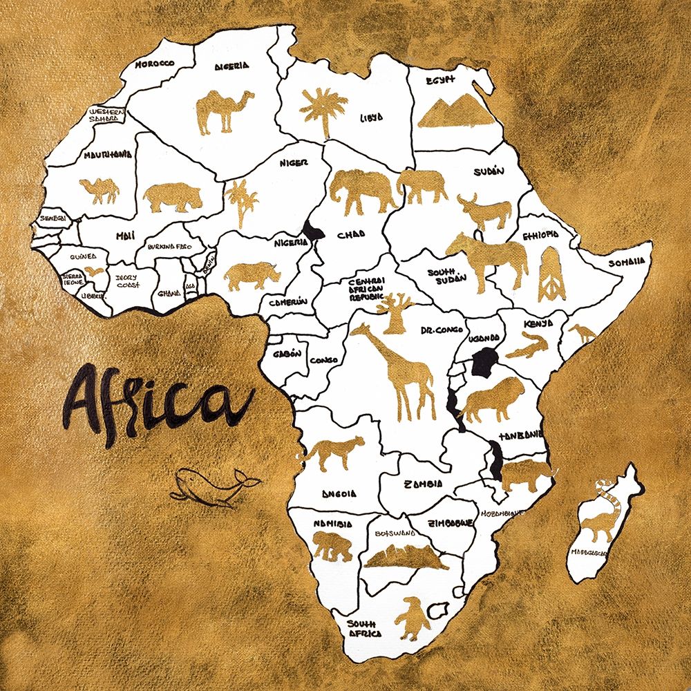 Africa Map art print by Patricia Pinto for $57.95 CAD