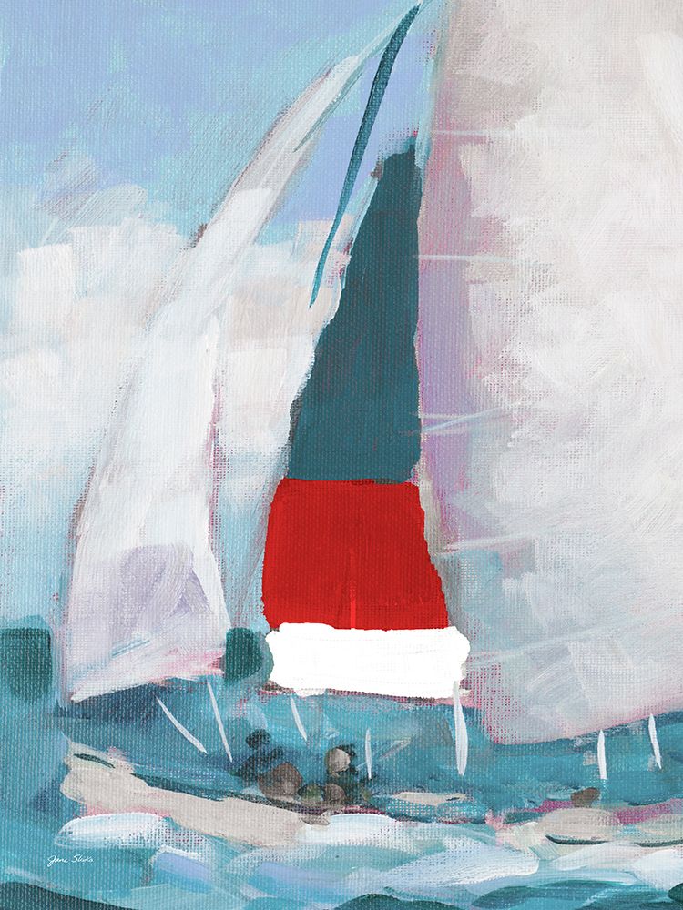 Red and Blue Sail I art print by Jane Slivka for $57.95 CAD