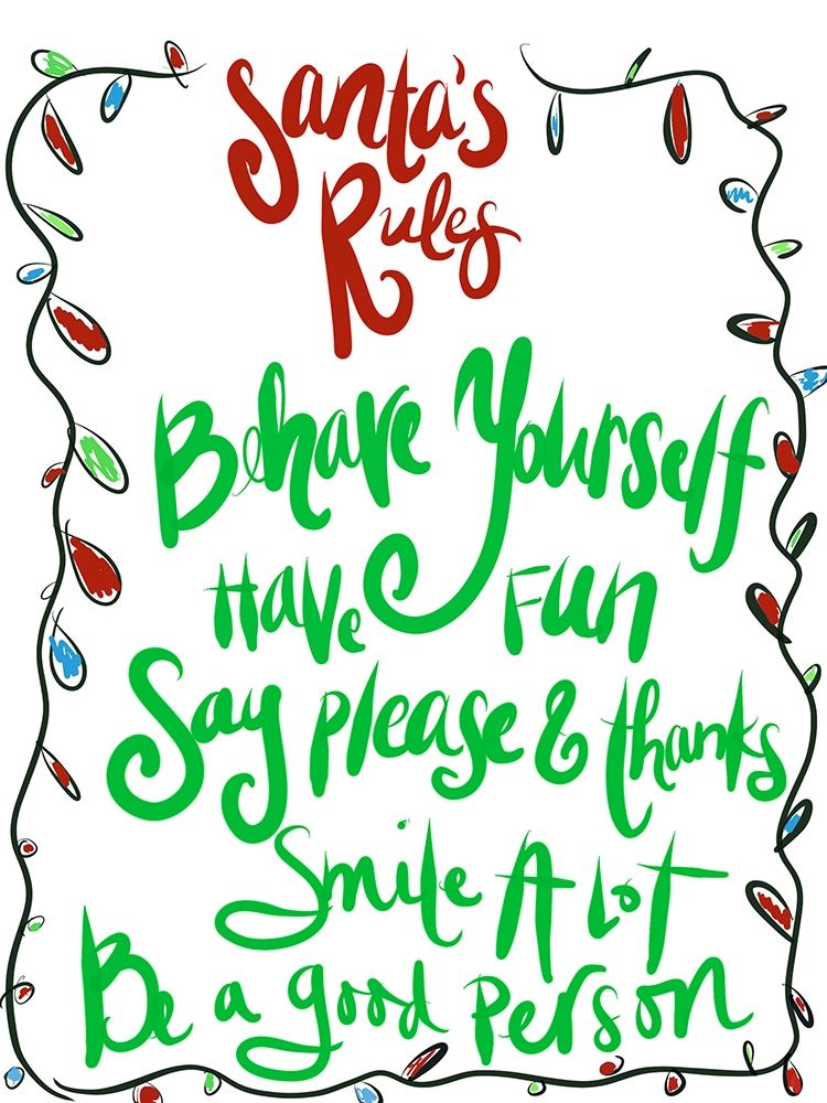 Santas Rules art print by SD Graphics Studio for $57.95 CAD