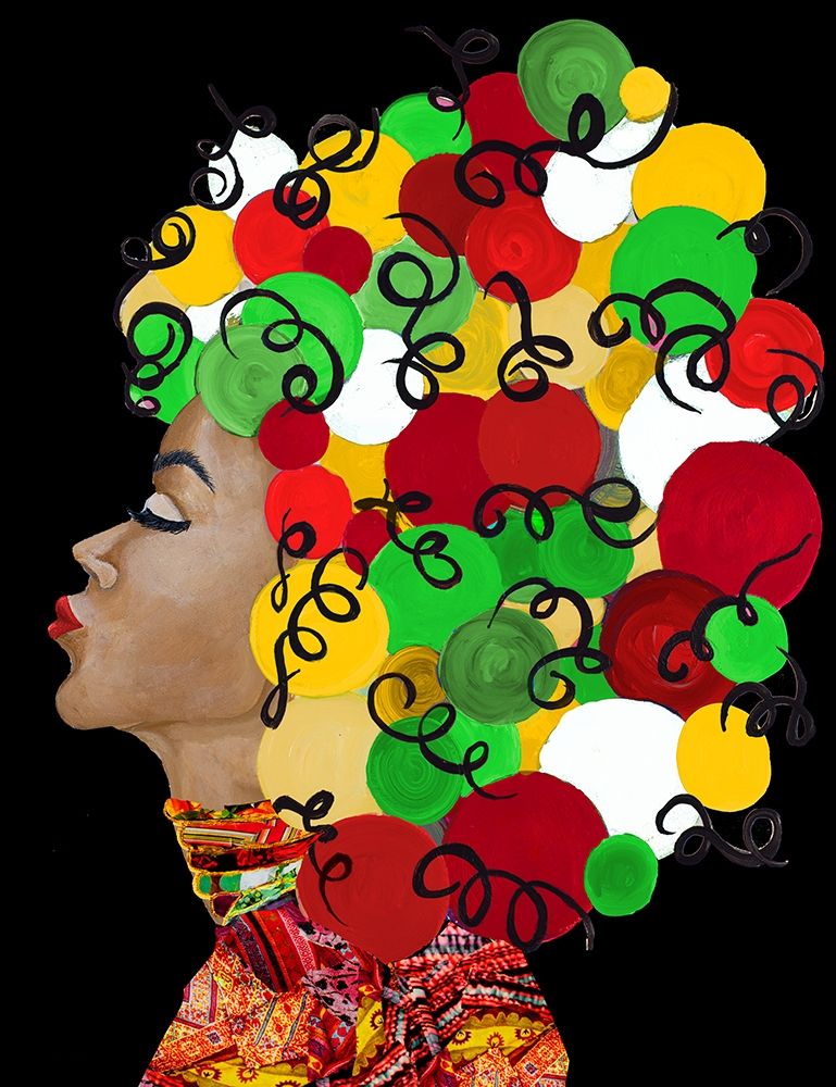 African Goddess With Colorful Hair art print by Gina Ritter for $57.95 CAD