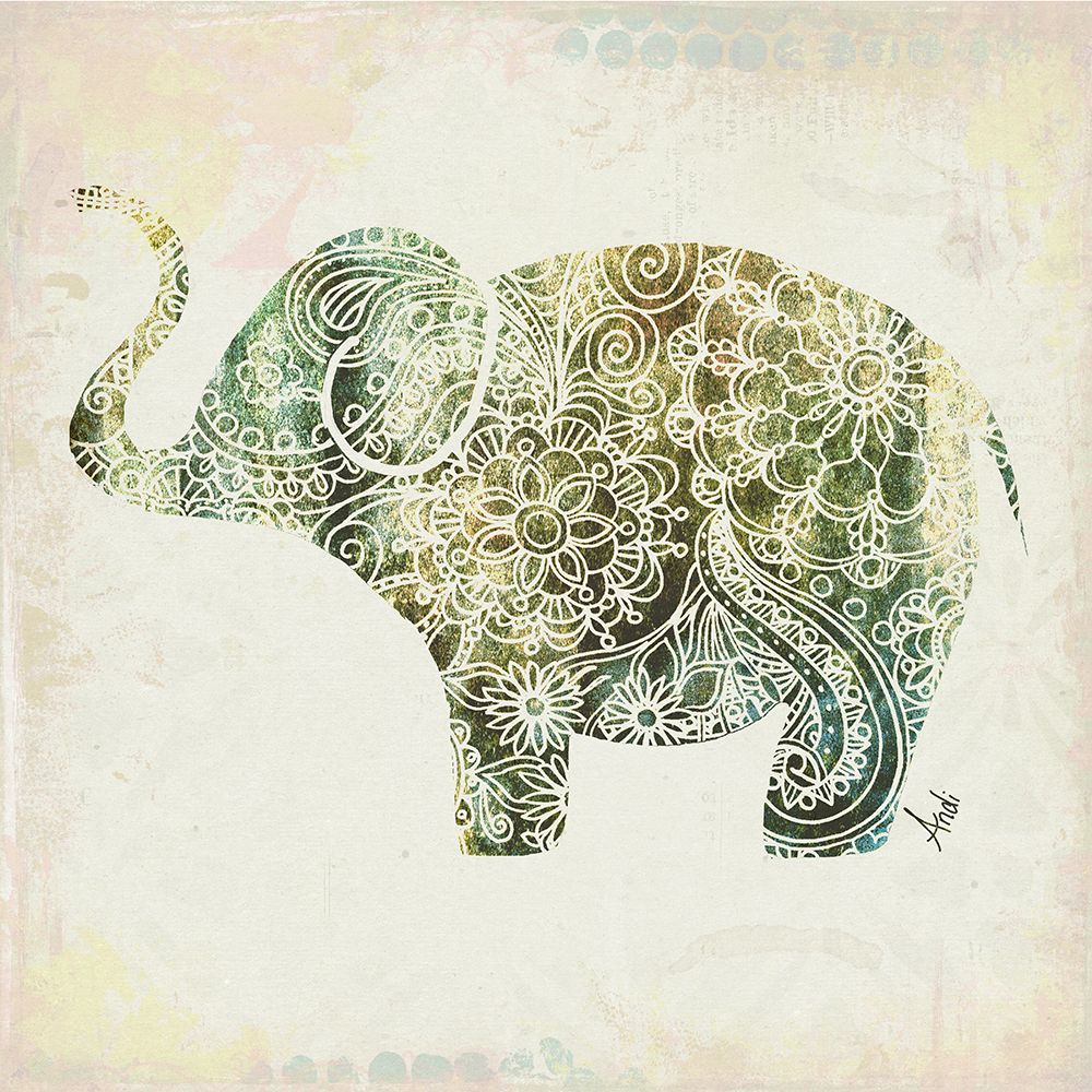Boho Elephant II art print by Andi Metz for $57.95 CAD