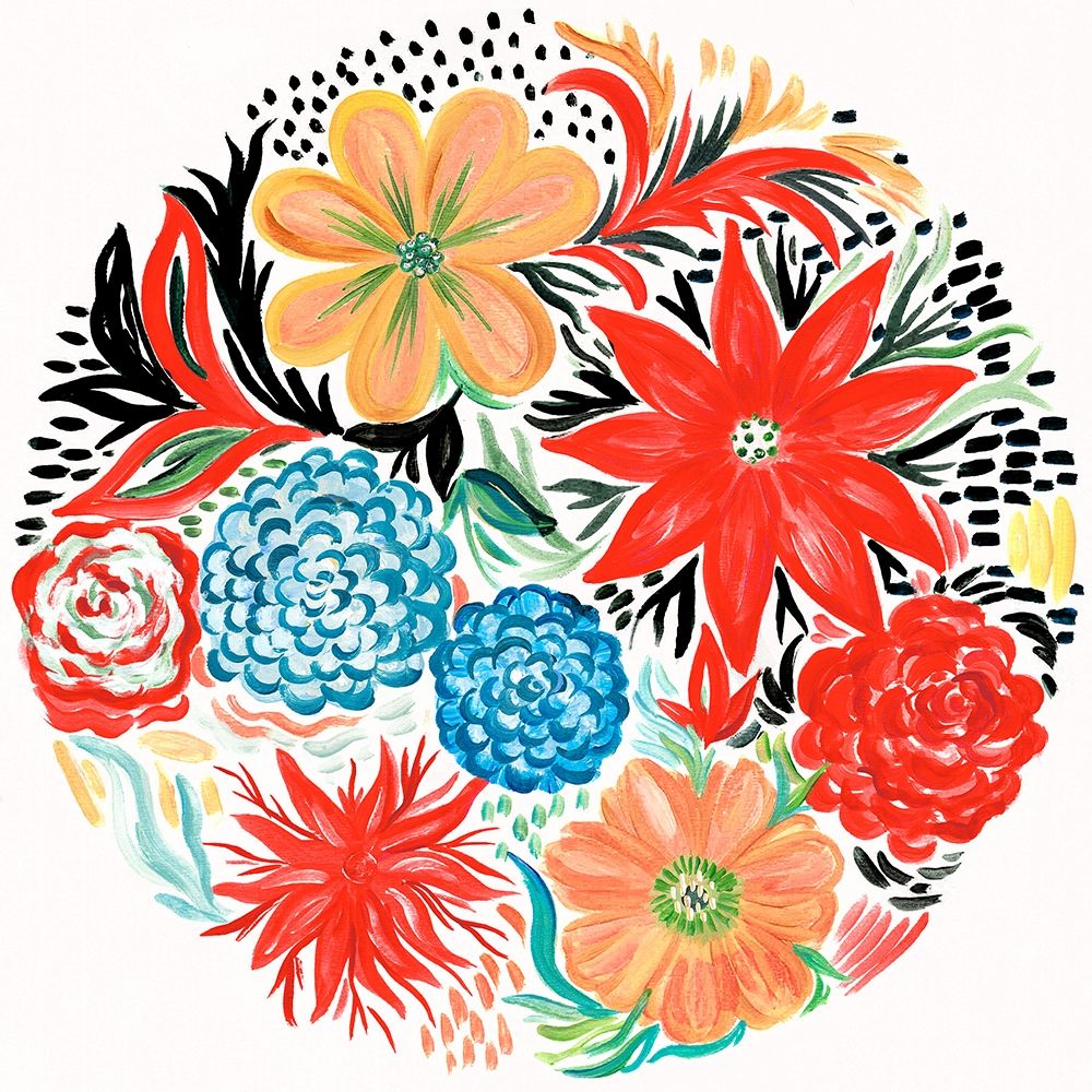 Bright Floral Matisse Circle I art print by Ani Del Sol for $57.95 CAD