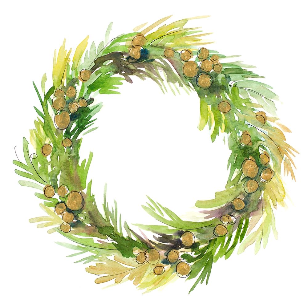 Green Metallic Spruce Wreath art print by Lanie Loreth for $57.95 CAD
