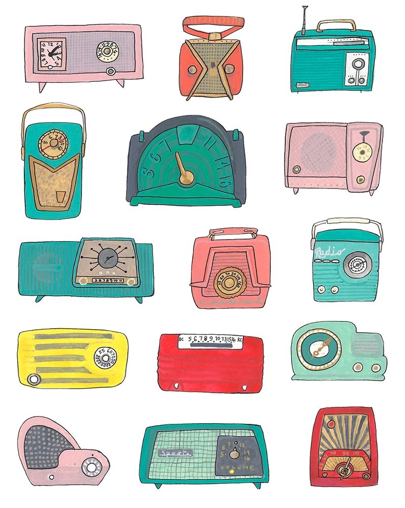 Retro Radios art print by Jen Bucheli for $57.95 CAD