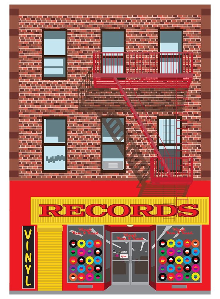 Vinyl Records art print by Jen Bucheli for $57.95 CAD