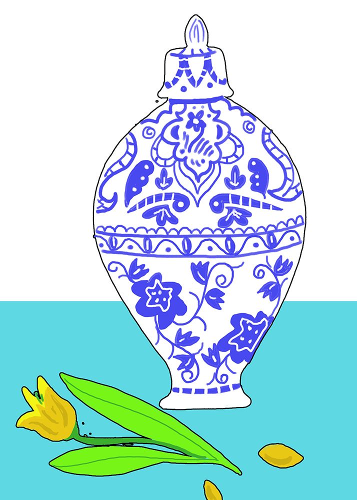 Blue Vase II art print by Deidre Mosher for $57.95 CAD